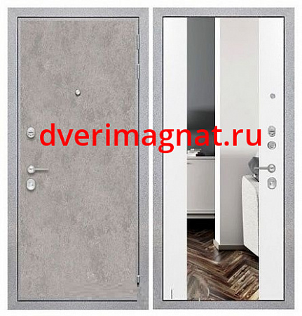 Металлическая дверь в частный дом с зеркалом